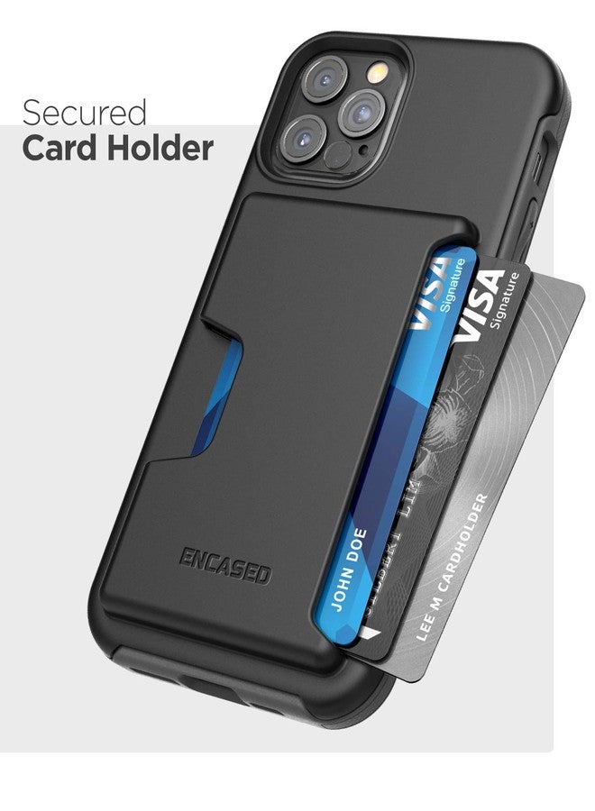 إنكاسد جراب حماية ENCASED لهاتف iPhone 12 Pro Max مع حامل بطاقات (أسود) - Image 2